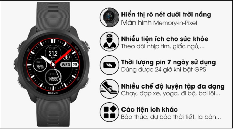 Đồng hồ Garmin Venu SQ Music với kiểu dáng thời thượng, thiết kế sang trọng